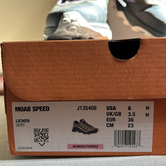 Like New! Merrell Moab Speed, Size 6, color Lichen. Worn Once!. In original box. - Picture 14 of 16
